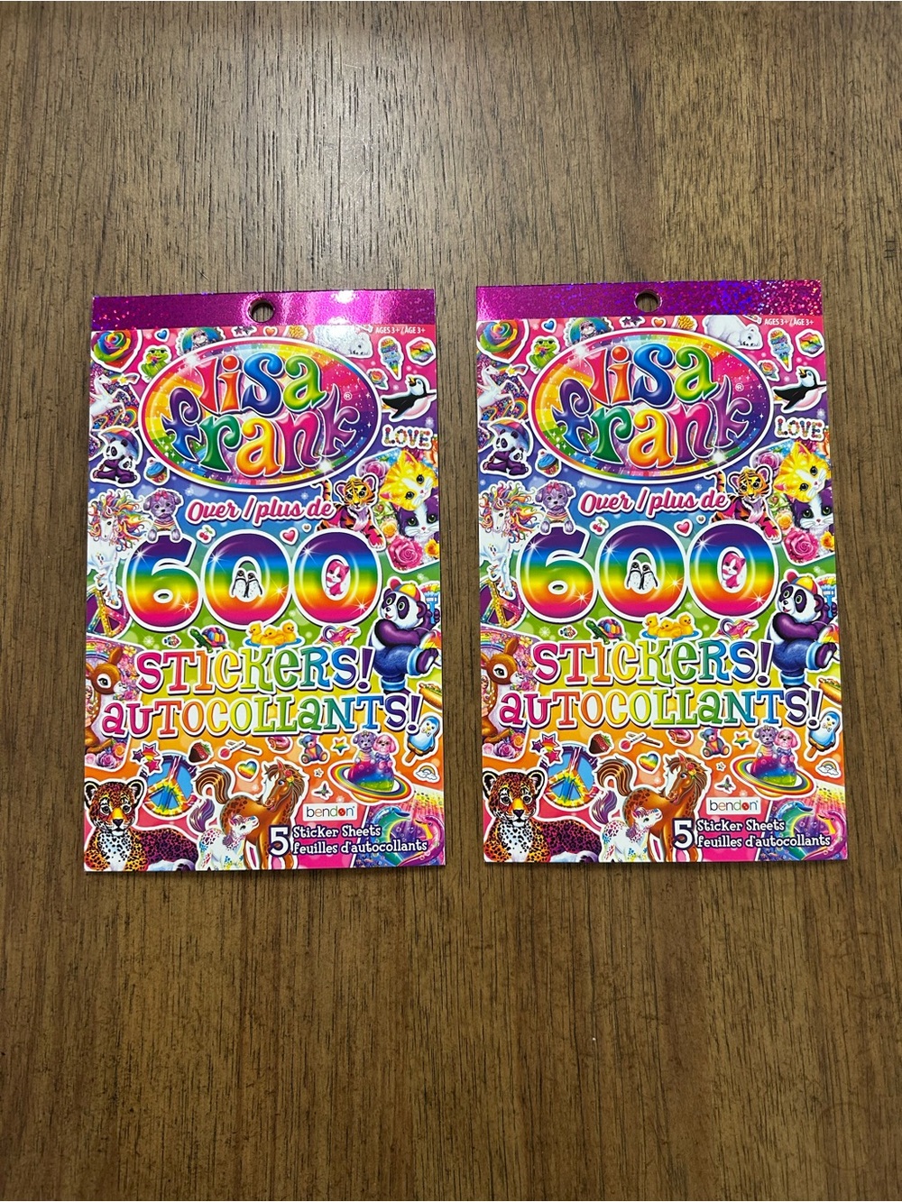 NEW Lisa Frank 600+ Colorful Sticker Pack (set includes 2)